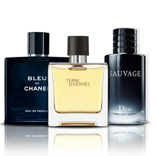 Chanel Set 3 Parfumuri | Bleu de Chanel, Terre D'Hermes și Sauvage (100 ml)