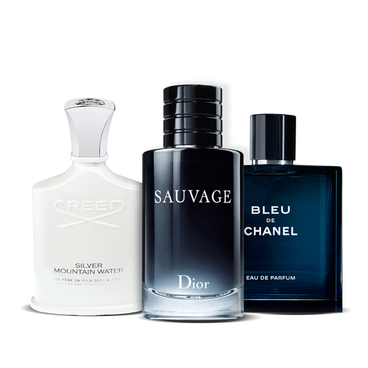 Chanel Set 3 Parfumuri | Creed Silver + Sauvage Dior + Bleu de Chanel 100 ml