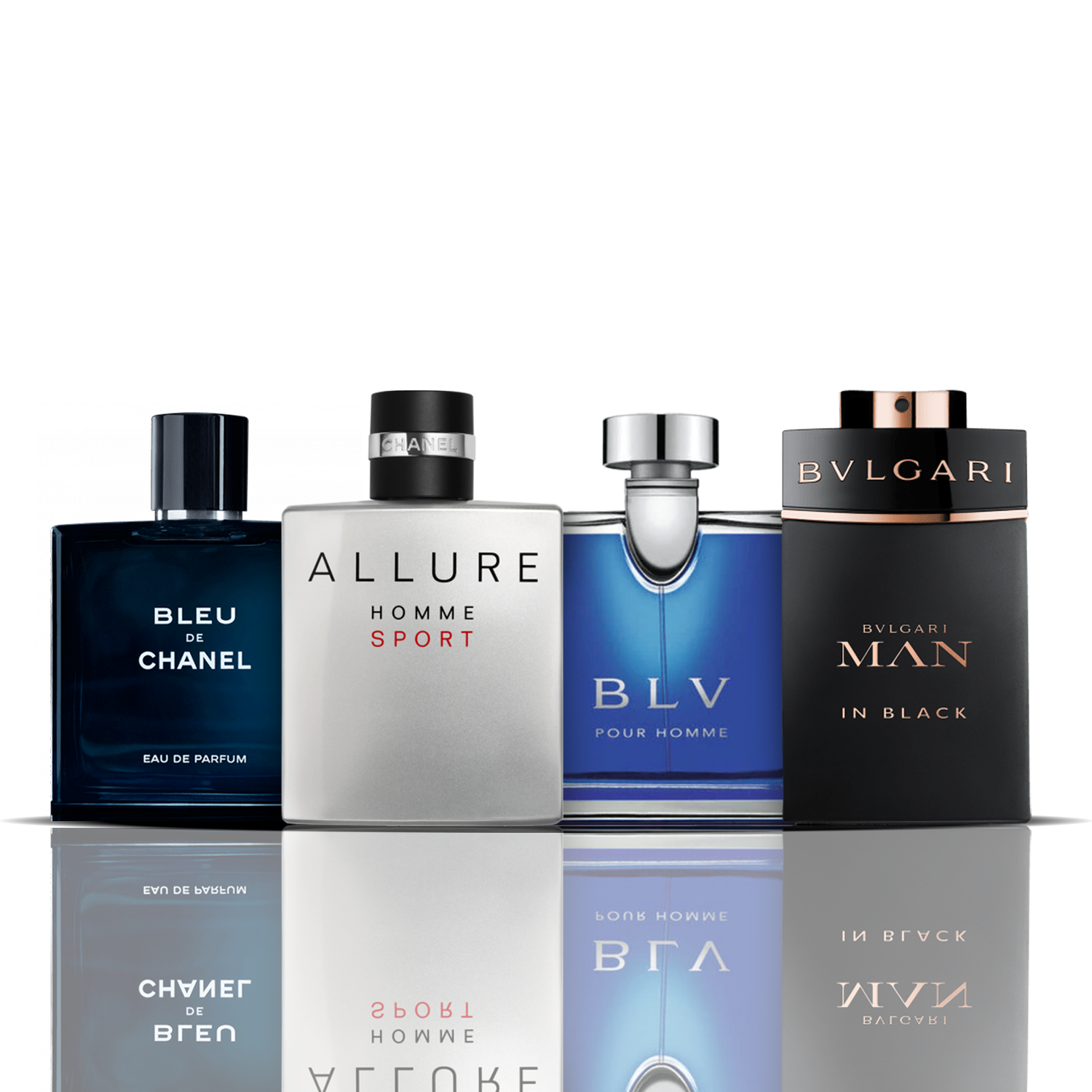 Chanel Set 4 Parfumuri | Bleu de Chanel + Allure Sport + BLV + Bvlgari Man in Black 100 ml