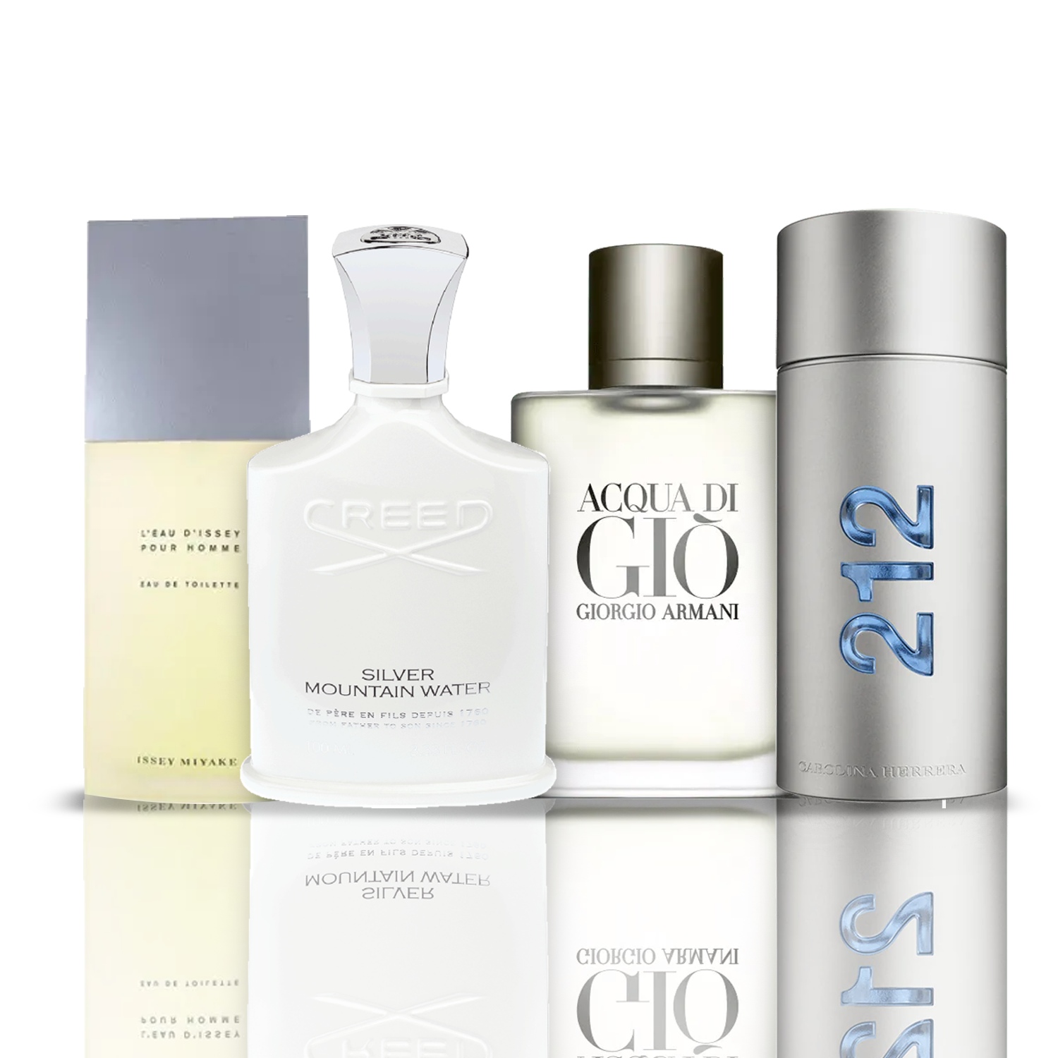 Carolina Herrera Set 4 Parfumuri | Issey Miyake + Acqua di Gio + Creed Silver + 212 NYC Men 100 ml