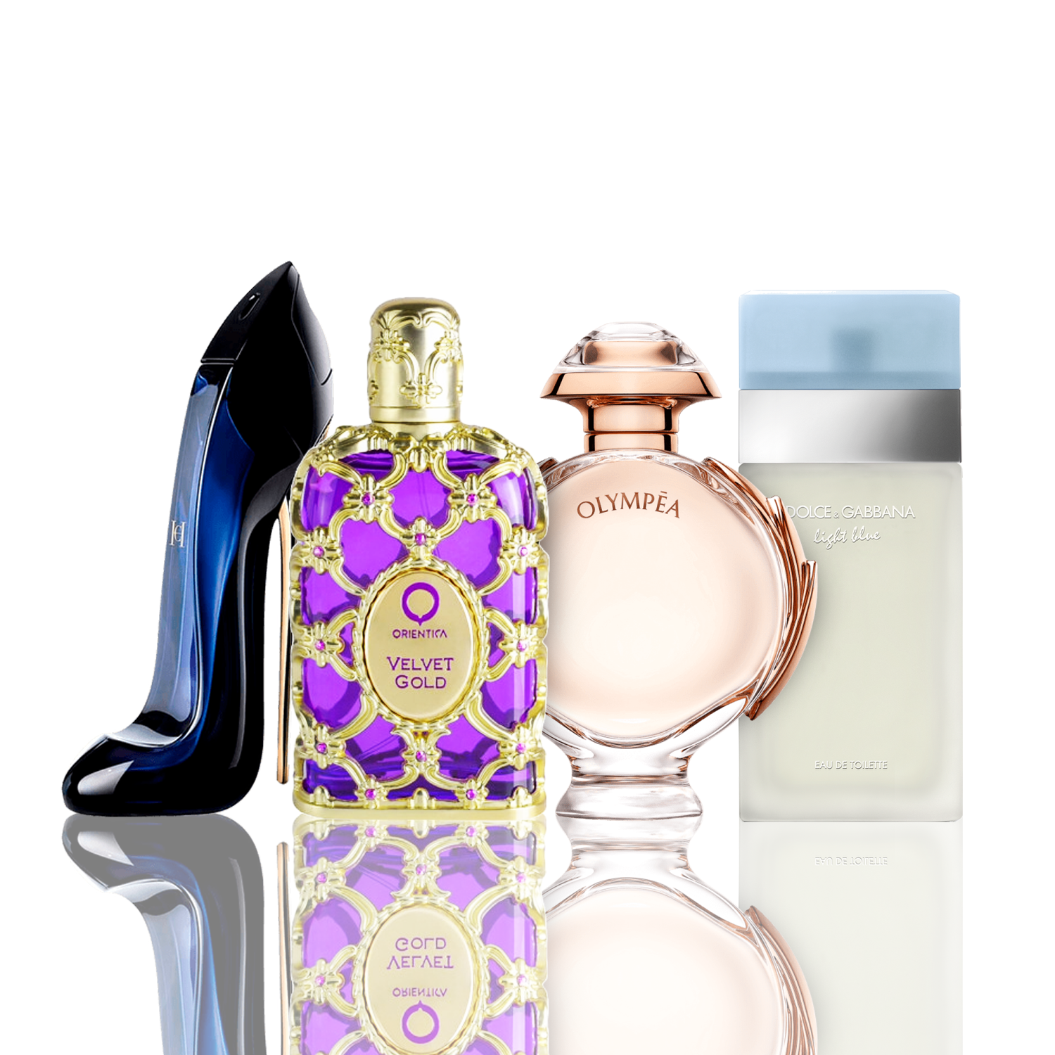 Carolina Herrera Set 4 Parfumuri | Light Blue + Orientica Velvet Gold + Good Girl + Olympea 100 ml