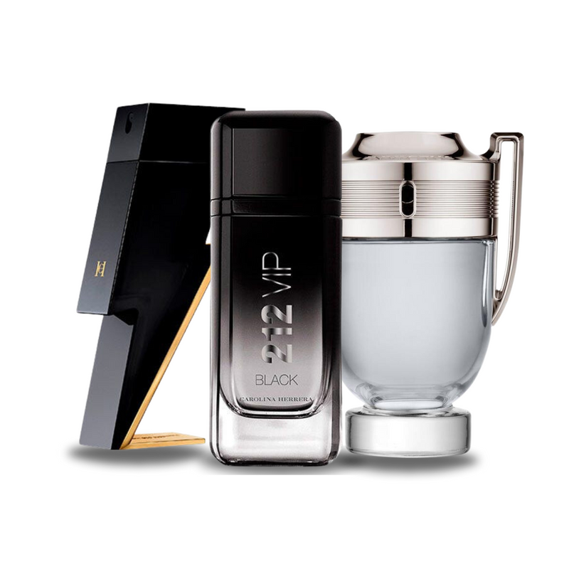 Carolina Herrera Set 3 Parfumuri | BAD BOY, 212 VIP BLACK, Paco Rabanne INVICTUS 100 ml