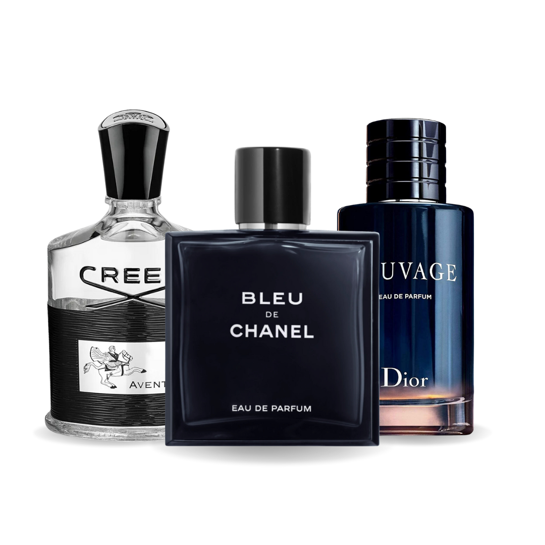 Chanel Set 3 Parfumuri | Creed Aventus, Bleu de Chanel, Dior Sauvage 100 ml