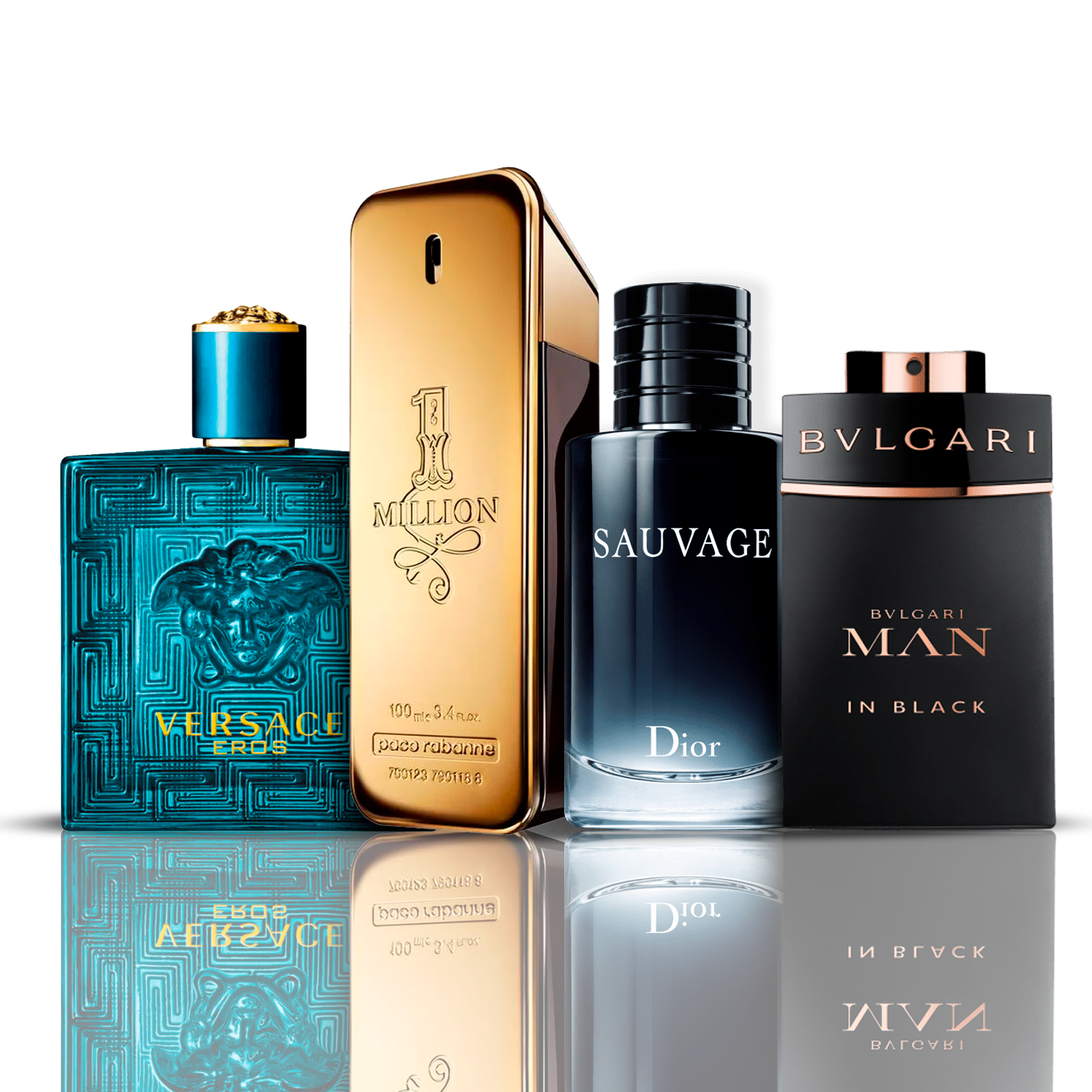 Dior Set 4 Parfumuri | Eros Versace + One Million Paco Rabanne + Bvlgari Man in Black + Sauvage Dior 100 ml