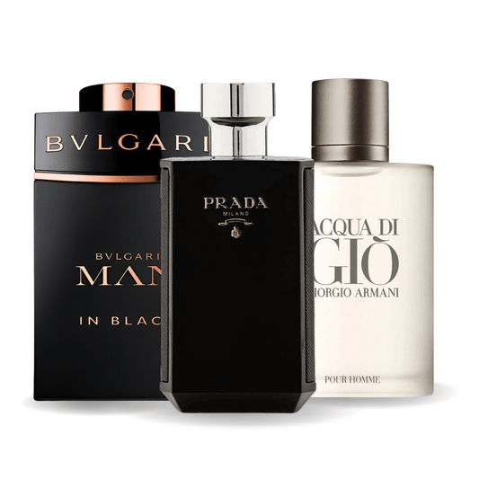 Giorgio Armani Set 3 Parfumuri | Bvlgari In Black, Giorgio Armani Acqua Di Gio, L'Homme Prada Intense 100 ml